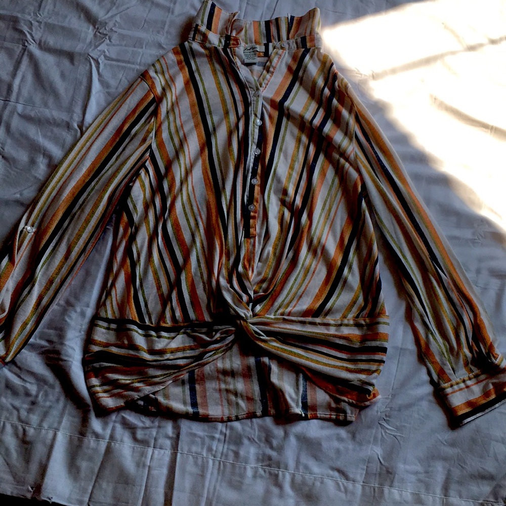 Love Potion. Striped Colorful Blouse. Size-Large